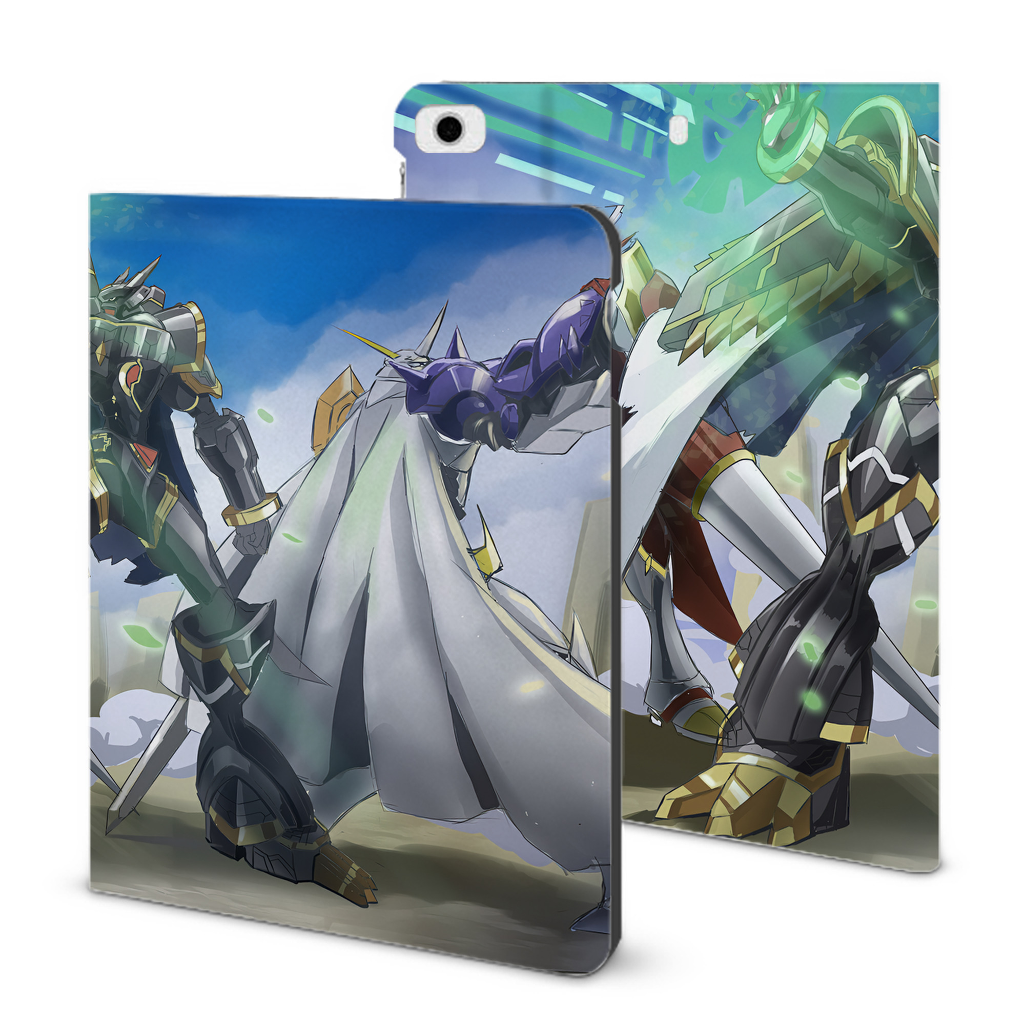 （画像用） Digimon デジタルモンスター/デジモン IPad ケース ブック型 PUレザー TPU 耐衝撃 軽量 薄型 ペン収納なし 全面保護 IPad 各モデル対応